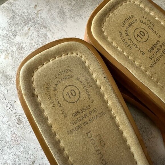 No Boundaries Y2K 90's Wood Chunky Sugar Pie Platform Patchwork Heels size 10 - Picture 8 of 11